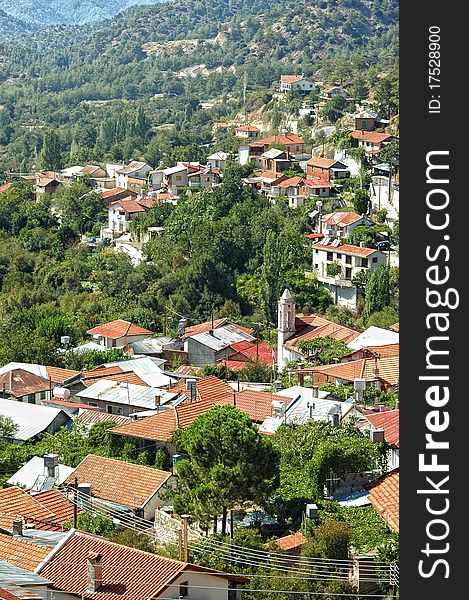 The idyllic village in Troodos mountains. Cyprus