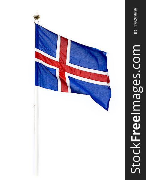 Icelandic flag on the withe