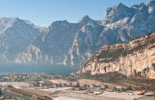 Garda Lake In Winter Stock Photo Garda Lake In Winter Stock Photo