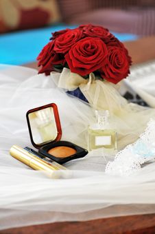 Cosmetics And Wedding Rings Stock Image Cosmetics And Wedding Rings Stock Image