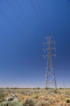 Power Lines In Outback Stock Photos