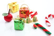 Christmas Gift Box Bell Candy Toy Isolated Royalty Free Stock Image