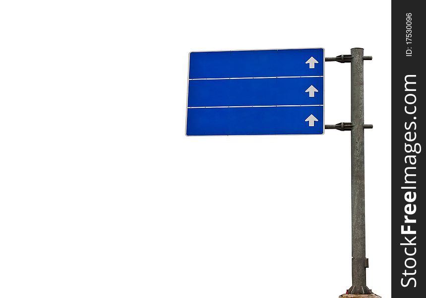 Blank traffic sign over white background