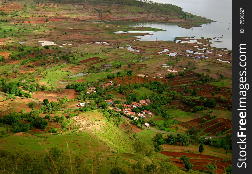 Indian Village Near A River