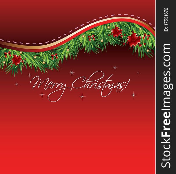 Greeting Christmas card-Red background. Greeting Christmas card-Red background