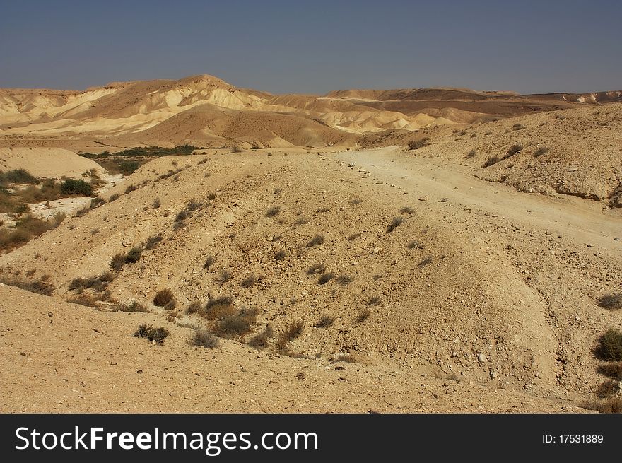 An image of Negev desert, Israel. Mountain view.