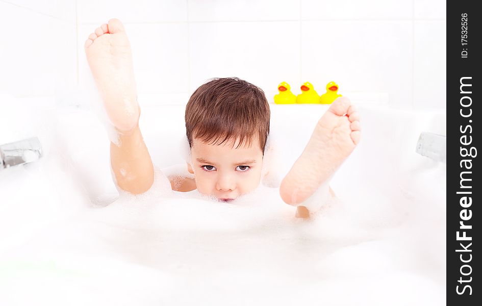 Boy Taking A Bath