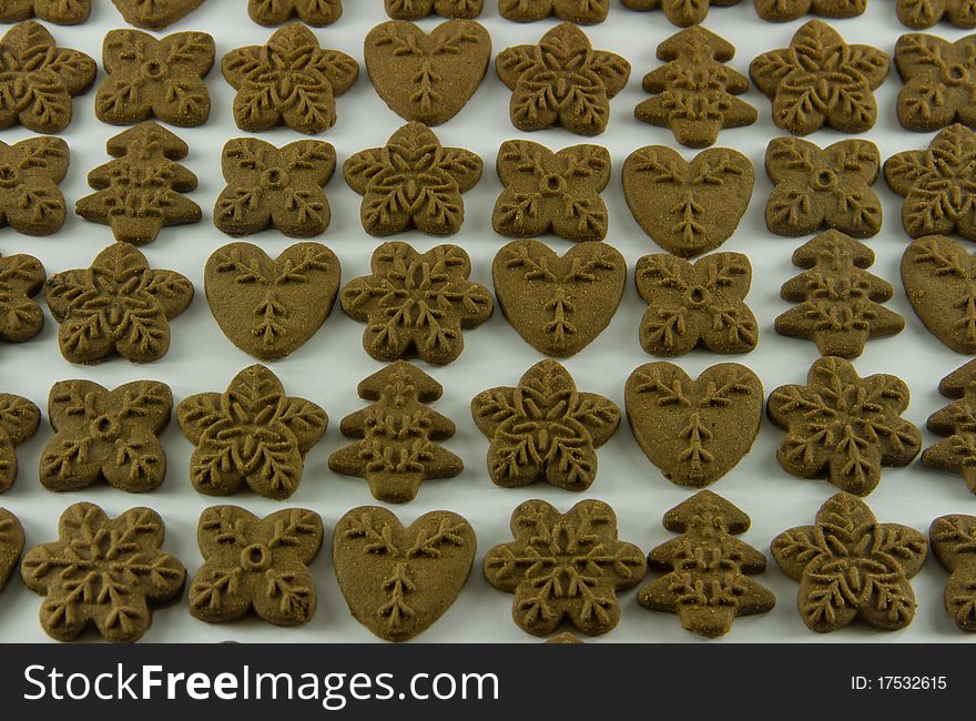 Background from gingerbread christmas biscuits