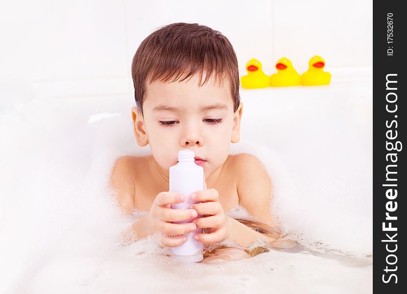 Boy Taking A Bath