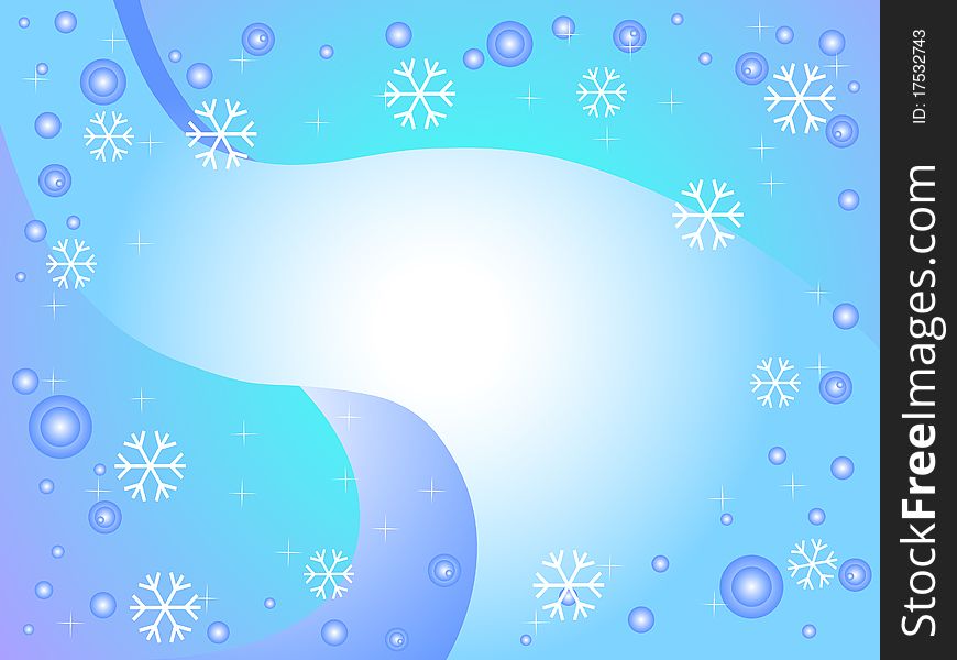 The Blue winter background. The Abstraction. The Snowfall. Flying snowflakes. The Blue winter background. The Abstraction. The Snowfall. Flying snowflakes.