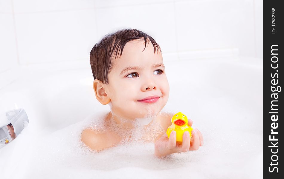 Boy Taking A Bath