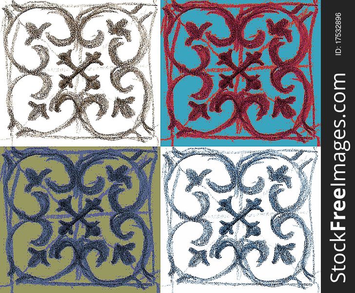Sketch of Morrocon metal work design, tiled to make a funky design element. Sketch of Morrocon metal work design, tiled to make a funky design element