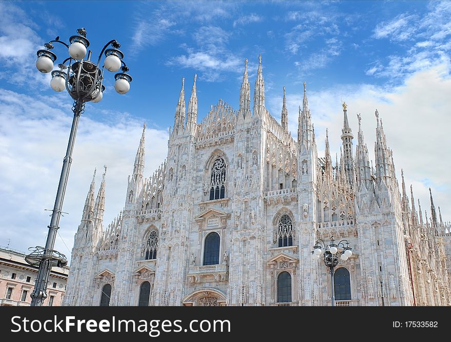 Milan Cathedral (Duomo di Milano; Milanese: Domm de Milan) the cathedral church of Milan in Lombardy, northern Italy. Milan Cathedral (Duomo di Milano; Milanese: Domm de Milan) the cathedral church of Milan in Lombardy, northern Italy.