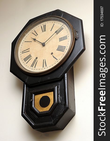 Isolated of old fashion wall clock. Isolated of old fashion wall clock.