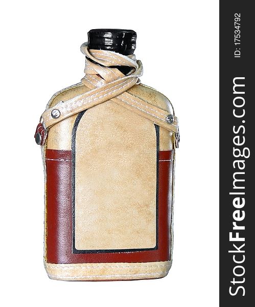 Bottle with blank label. Includes clipping path