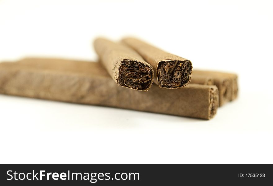Cigars snuff isolated on pure white background