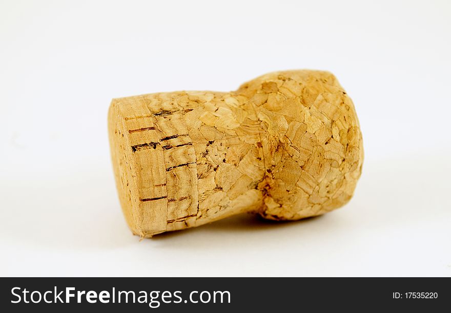 Champagne cork isolated on white background