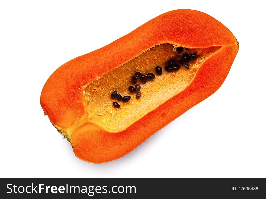 Ripe papaya fruit isolated