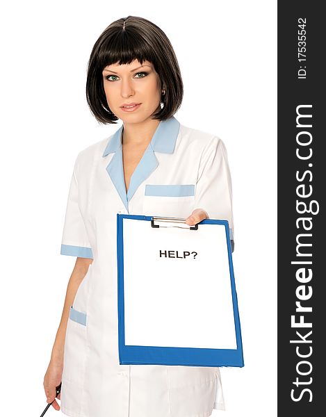 The doctor proposes her help to patients. The doctor proposes her help to patients