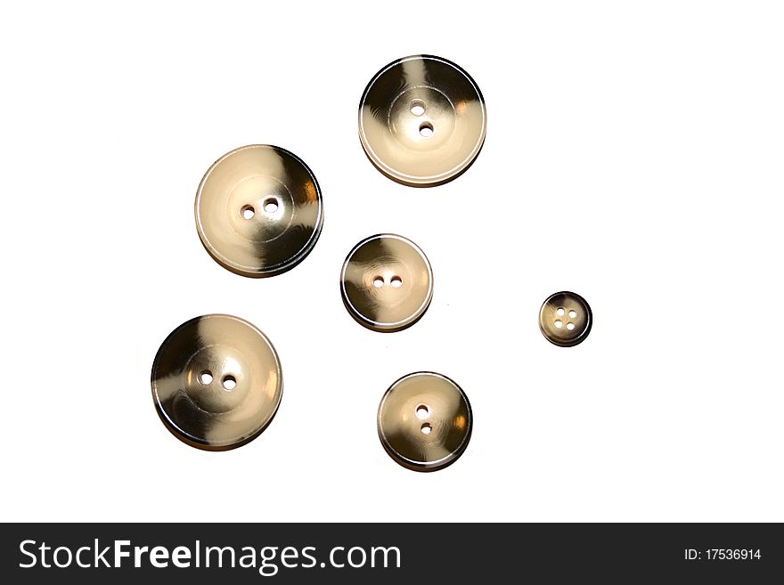 A set of buttons of different sizes isolated on a white background
