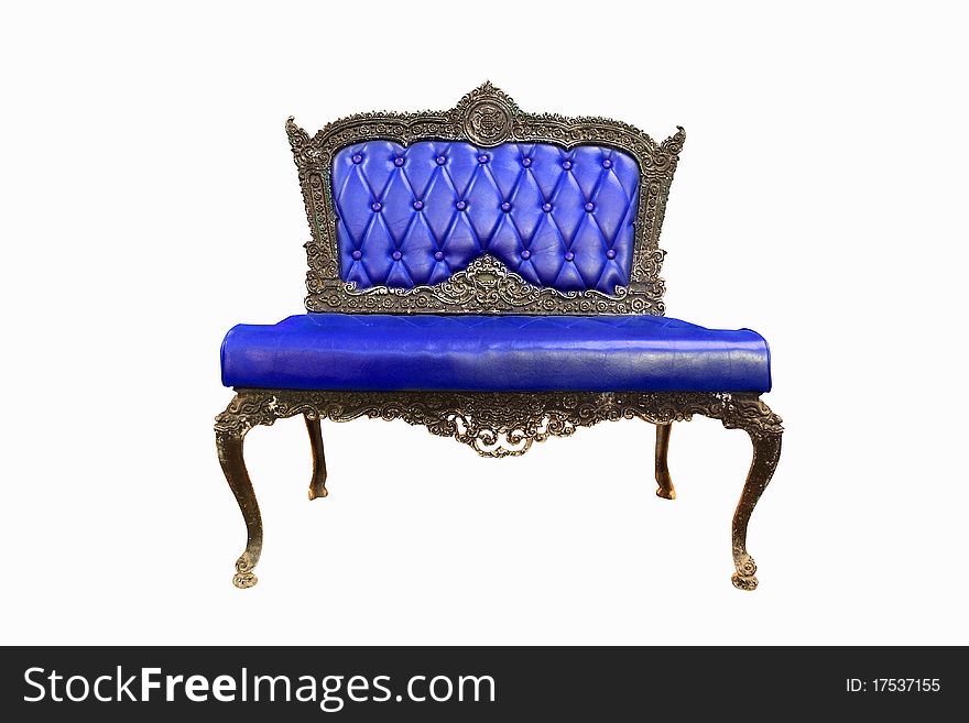 Blue armchair isolated on white background