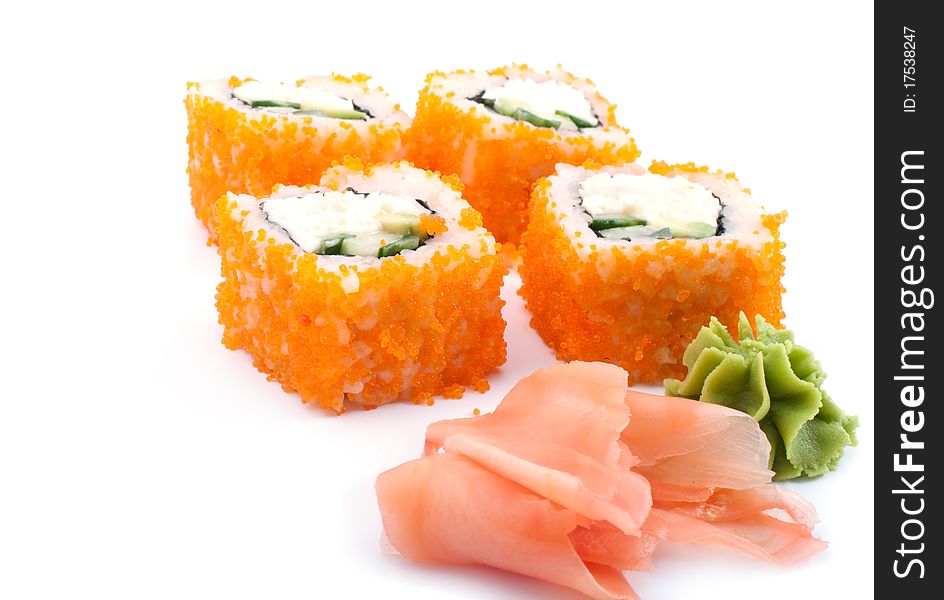 Japan food sushi set on white background