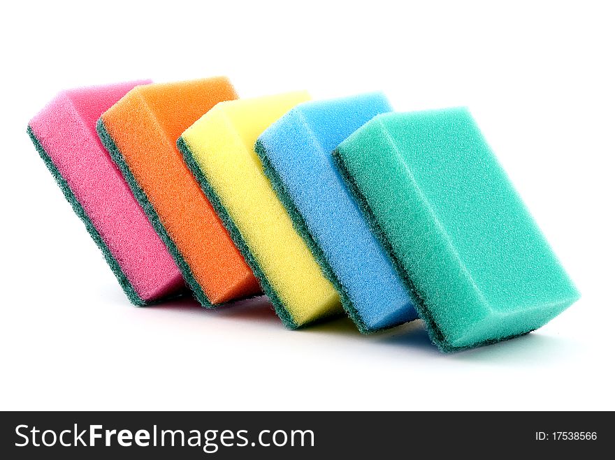 Kitchen sponges isolated on white background