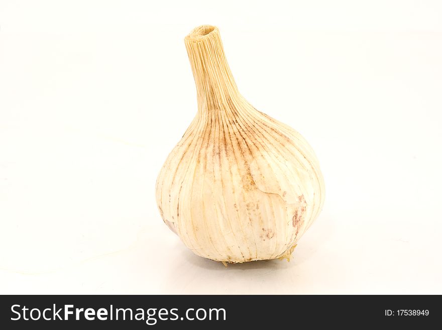 Whole garlic isolated on white background
