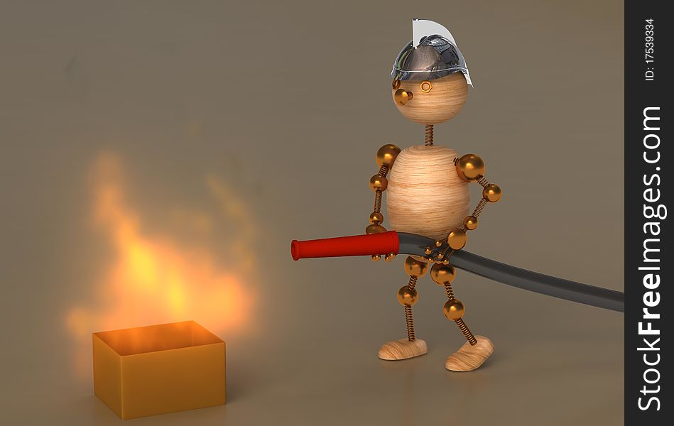 Fireman 3d rendered for web