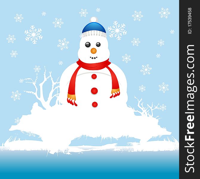 Snowman character vector illustration design