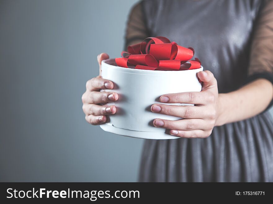 Woman Hand Gift Box