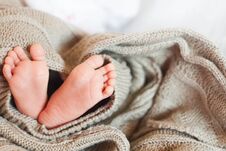 Tiny Foot Of Newborn Baby Stock Photography