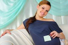 Portrait Of A Young Pregnant Girl Stock Images