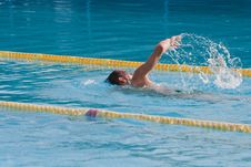 Man Swimming In Pool Stock Image