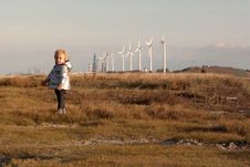 Child And Windmills Stock Image Child And Windmills Stock Image