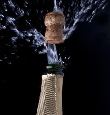 Champagne And Cork Stock Photos