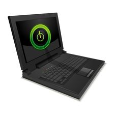 Laptop With Power Button Stock Image