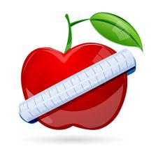 Measuring Tape Around Apple Royalty Free Stock Images Measuring Tape Around Apple Royalty Free Stock Images