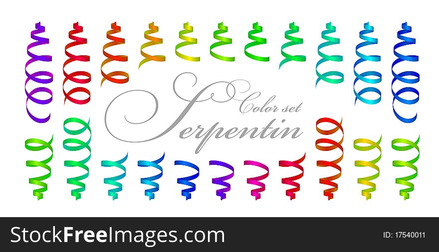 Frame with colored streamers on white background