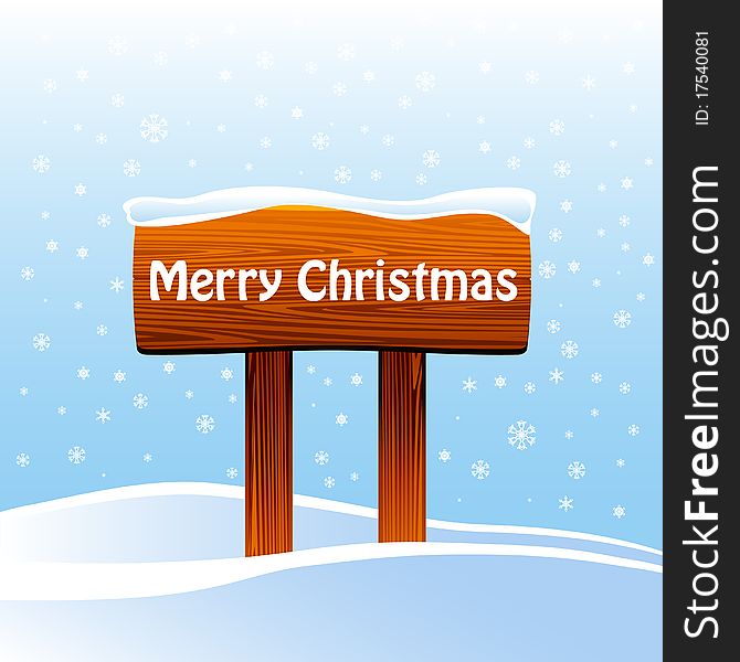 Wood sign with christmas message background vector