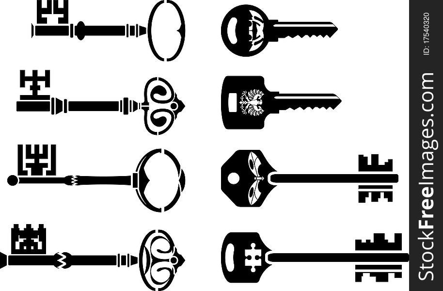 Set of keys. third variant. illustration