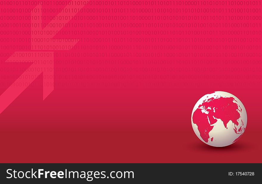 A business globe background in pink or red. Editable vector illustration. A business globe background in pink or red. Editable vector illustration.