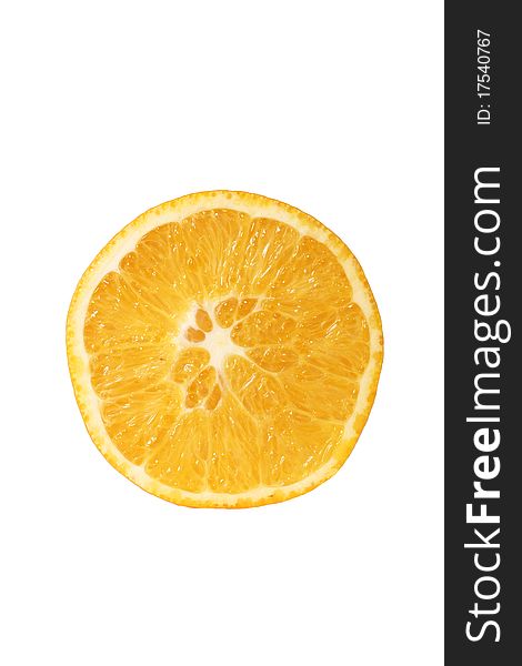 Section of orange isolated on white background. Section of orange isolated on white background