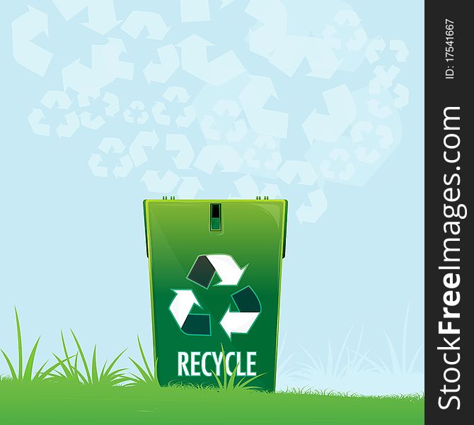 Illustration of natural recycle with green background