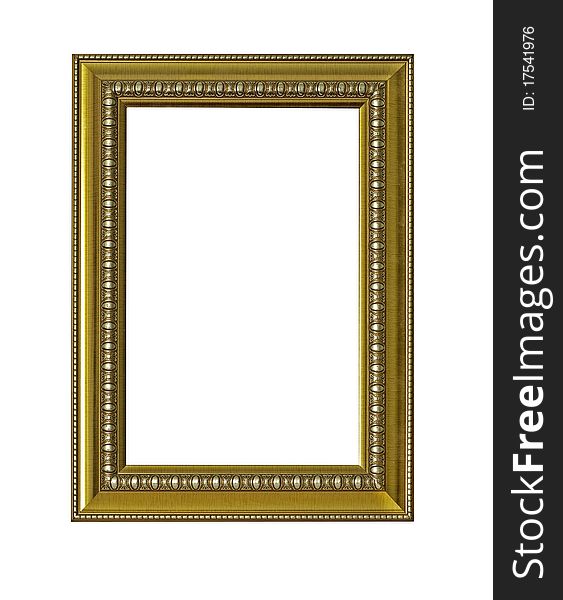 Gold classic frame isolate on whit background