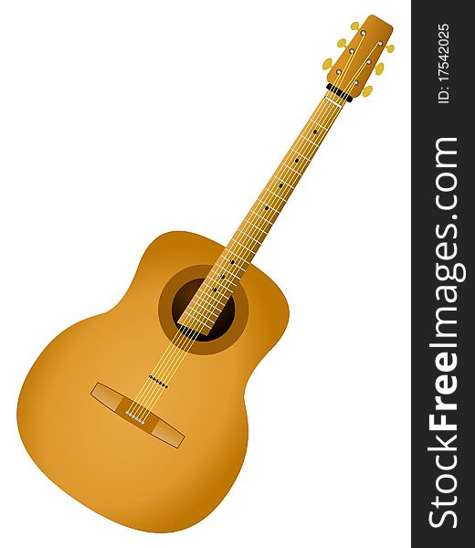 Colored illustration of acoustic guitar