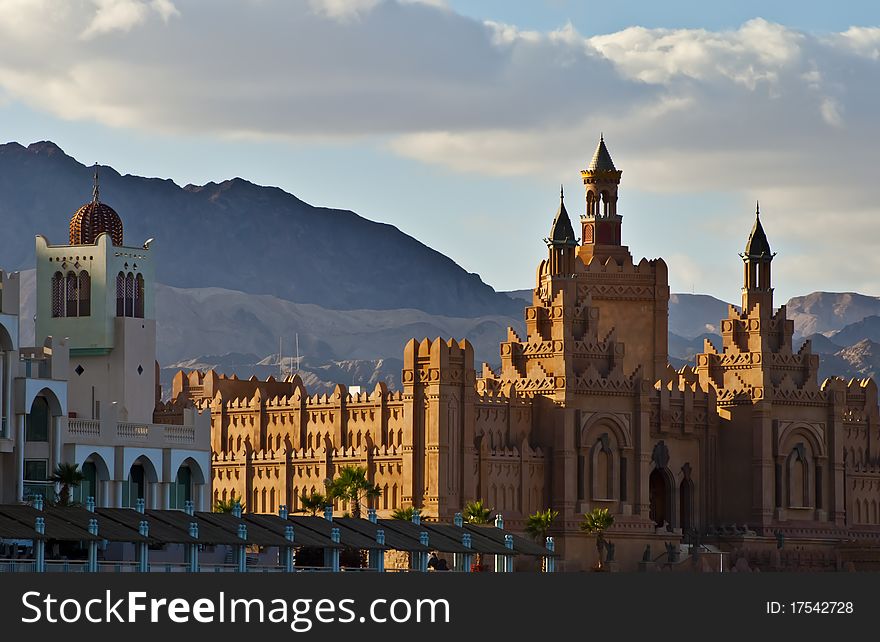 View on resort hotels in Eilat city, Israel