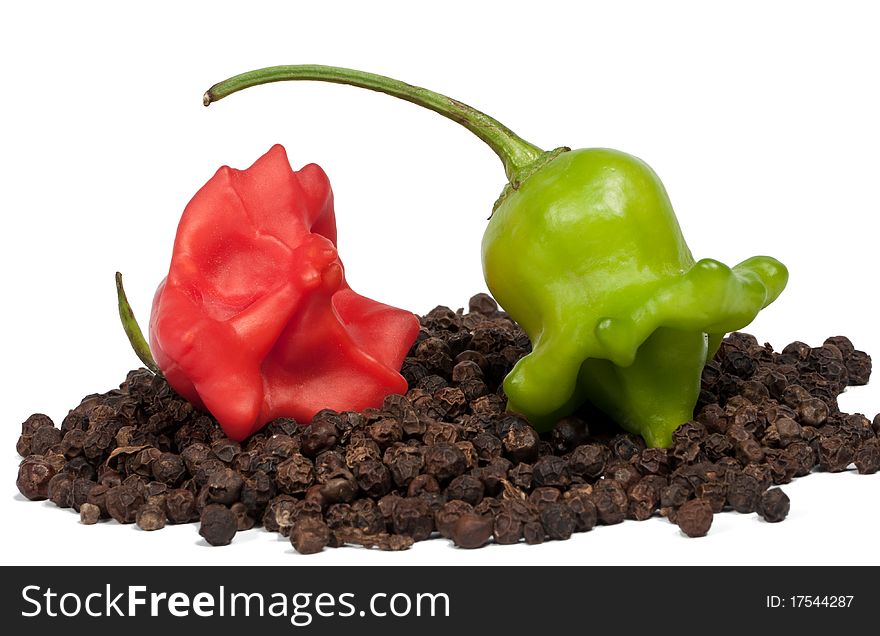 Peppers isolated on white