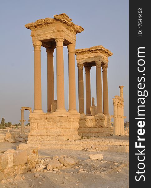 Tetrapylon in ancient city of Palmyra