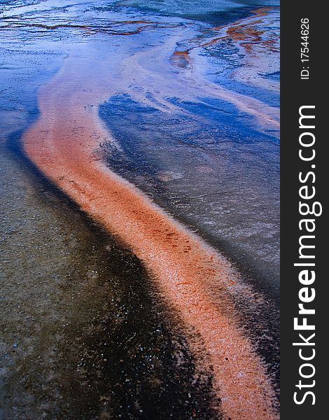 Abstract patterns and colors at Black Sand Geyser Basin, Yellowstone National Park. Abstract patterns and colors at Black Sand Geyser Basin, Yellowstone National Park.